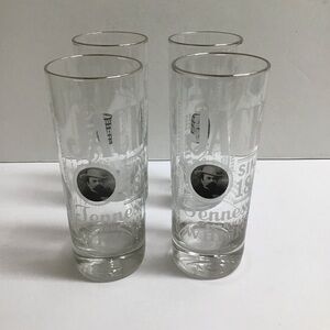 Jack Daniels Whiskey 4 Highball Tumbler Glasses Tall Boy 10 oz Old No. 7 Bar USA